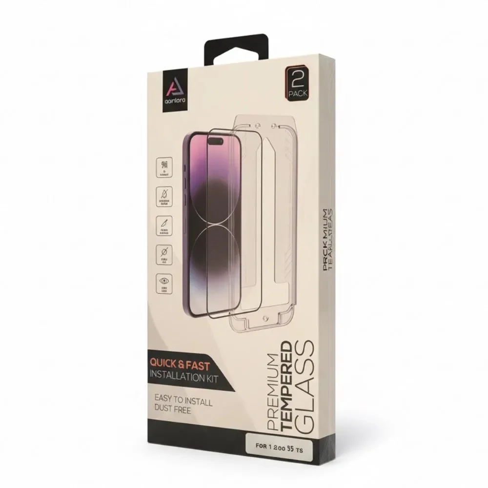Premium Tempered Glass Screen Protector 2 Pack for iPhone 15 NWT